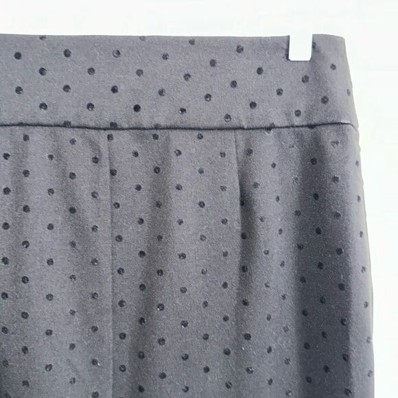 maurices M Black Fitted Elasticized High Waistband Velvet Polka Dot Pencil Skirt - Picture 7 of 11